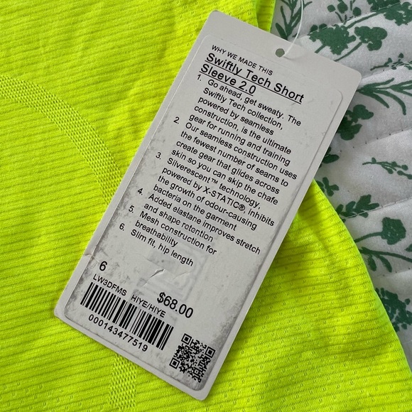 NWT Lululemon Swiftly Tech Short Sleeve 2.0 - size 6 - Picture 2 of 3